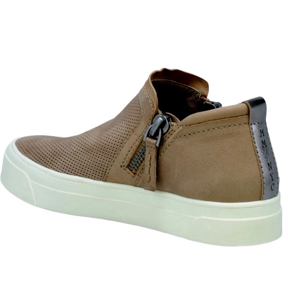 Miz Mooz Arret Side Zip Taupe Leather Platform Sneaker Size 8.5 - Picture 12 of 16